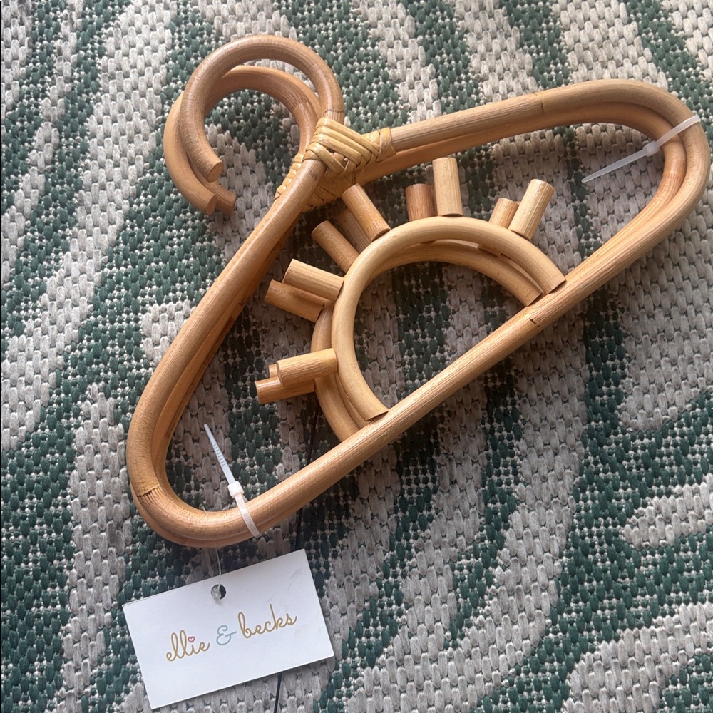 Ellie & Becks Co. Handmade Kids SUNNY RATTAN Hangers Set of 3